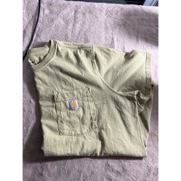 Carhartt Loose Fit Short Sleeve T-Shirt XL Green With Pocket Mens Workwear Casua - Picture 6 of 8